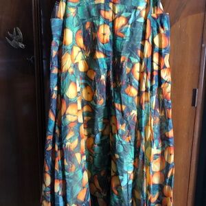 Anthropologie orange print maxi skirt